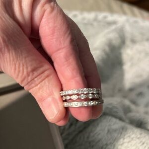 Bomb Party 
Rhodium plated, CZ 
Size 7
Msrp 145